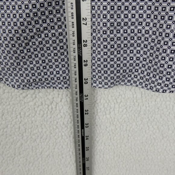 Reiss Shirt Mens Medium White Black Geometric Long Sleeve Slim Fit Viscose - Picture 5 of 9